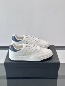 Saint Laurent SL61 Logo Print Leather Sneakers White Saint Laurent SL61 Logo Print Leather Sneakers White