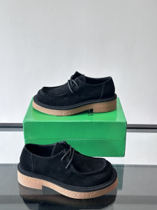 Bottega Veneta Haddock Lace Up Shoes Black Suede Leather Bottega Veneta Haddock Lace Up Shoes Black Suede Leather