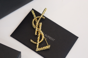 Saint Laurent YSL Cassandre Metal Brooch Saint Laurent YSL Cassandre Metal Brooch