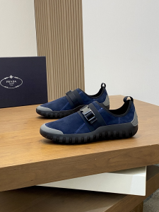 Prada Neoprene Frog Navy Blue Suede Leather Sneakers Prada Neoprene Frog Navy Blue Suede Leather Sneakers