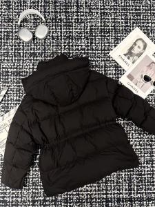 Chanel Black Puffer Hooded Coat
