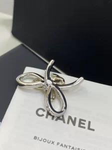 Chanel Crystal CC Bow Drop Earrings