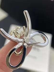 Chanel Crystal CC Bow Drop Earrings