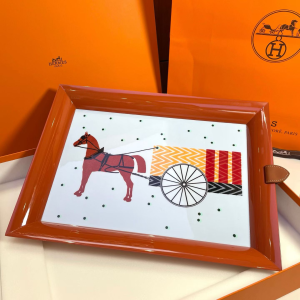 Trays Hermes Atrium Hypnomobile Long Tray Brown Hand Painted Lacquered Wood Trays Hermes Atrium Hypnomobile Long Tray Brown Hand Painted Lacquered Wood