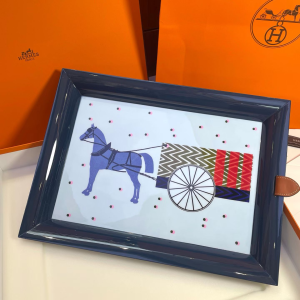 Trays Hermes Atrium Hypnomobile Long Tray Indigo Hand Painted Lacquered Wood Trays Hermes Atrium Hypnomobile Long Tray Indigo Hand Painted Lacquered Wood