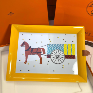 Trays Hermes Atrium Hypnomobile Long Tray Yellow Hand Painted Lacquered Wood Trays Hermes Atrium Hypnomobile Long Tray Yellow Hand Painted Lacquered Wood