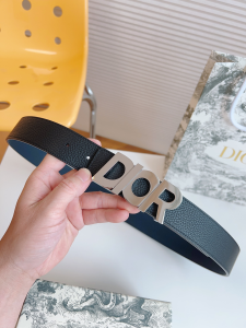 Dior Logo Plaque Buckle Black Grained Leather Belt 35MM Dior Logo Plaque Buckle Black Grained Leather Belt 35MM