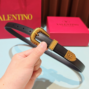 Valentino Vlogo Signature Leather Belt Black 20MM Valentino Vlogo Signature Leather Belt Black 20MM