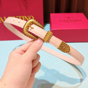 Valentino Vlogo Signature Leather Belt Light Pink 20MM Valentino Vlogo Signature Leather Belt Light Pink 20MM