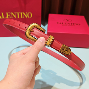 Valentino Vlogo Signature Leather Belt Red 20MM Valentino Vlogo Signature Leather Belt Red 20MM