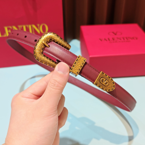 Valentino Vlogo Signature Leather Belt Red 20MM Valentino Vlogo Signature Leather Belt Red 20MM