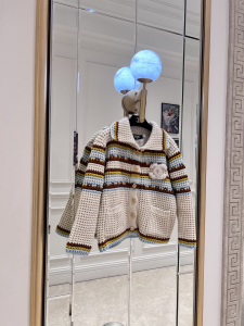 Chanel CC Logo Crocheted Wool Knitted Cardigan Chanel CC Logo Crocheted Wool Knitted Cardigan