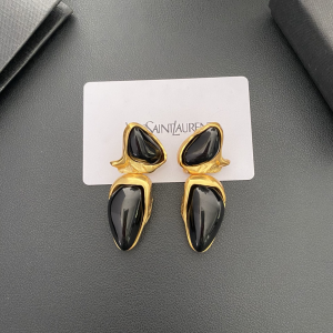 Saint Laurent Black Brass Clips Earrings Saint Laurent Black Brass Clips Earrings