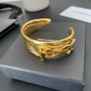 Saint Laurent Cassandre YSL Gold Metal Cuff Bracelets Saint Laurent Cassandre YSL Gold Metal Cuff Bracelets