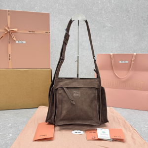 Miu Miu Dark Brown Suede Leather Messenger Crossbody Shoulder Bag Miu Miu Dark Brown Suede Leather Messenger Crossbody Shoulder Bag