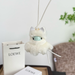 Charms Loewe Snow Bunny Bag Charm White