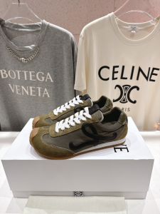 Loewe Ballet 2 Runner Sneakers Green Nylon and Suede Calfskin Leather Loewe Ballet 2 Runner Sneakers Green Nylon and Suede Calfskin Leather