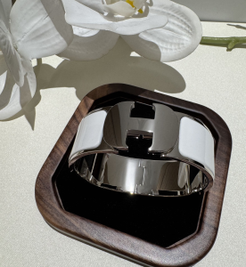 Hermes Clic Clac H Bangle Bracelets White Gold Metal Hermes Clic Clac H Bangle Bracelets White Gold Metal