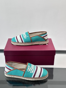 Gucci Alonso Script Light Blue Canvas Espadrilles Flats Gucci Alonso Script Light Blue Canvas Espadrilles Flats