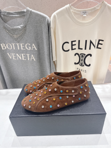 Alaia Flex Slippers with Beads Brown Suede Leather Alaia Flex Slippers with Beads Brown Suede Leather