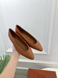 Loro Piana Rebecca Ballet Flats Brown Calfskin Leather Loro Piana Rebecca Ballet Flats Brown Calfskin Leather