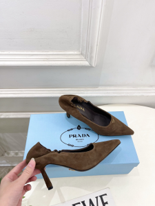 Prada Khaki Green Suede Leather Pumps 70MM Prada Khaki Green Suede Leather Pumps 70MM