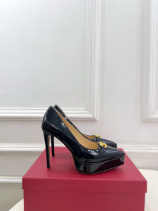 Valentino Vlogo Black Patent Leather Platform Pumps 120MM Valentino Vlogo Black Patent Leather Platform Pumps 120MM