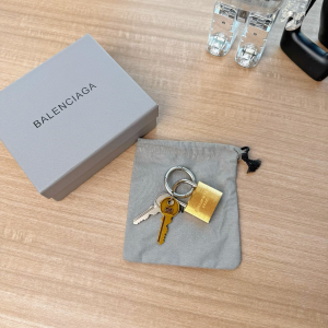 Balenciaga Padlock Keychain Keyring Gold