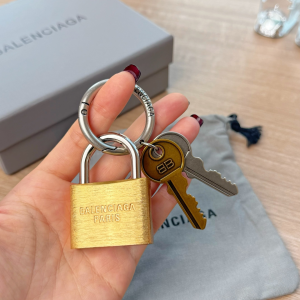 Balenciaga Padlock Keychain Keyring Gold