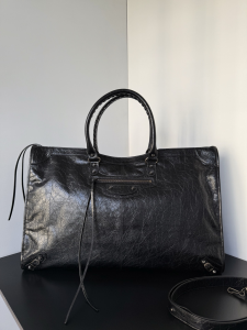 Balenciaga Mens Le City Travel Bag Dark Brown Arena Lambskin Leather Balenciaga Mens Le City Travel Bag Dark Brown Arena Lambskin Leather