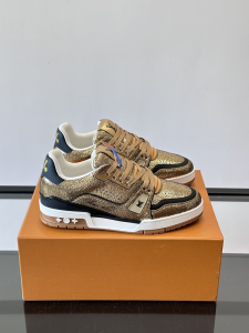 Louis Vuitton LV Trainers Sneakers Gold Calfskin Leather Louis Vuitton LV Trainers Sneakers Gold Calfskin Leather