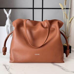 Loewe Large Flamenco Clutch Shoulder Bag Vintage Brown Calfskin Loewe Large Flamenco Clutch Shoulder Bag Vintage Brown Calfskin