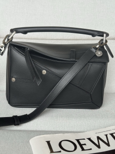 Loewe Panta Small Puzzle Crossbody Bag Black Calfskin Leather Loewe Panta Small Puzzle Crossbody Bag Black Calfskin Leather