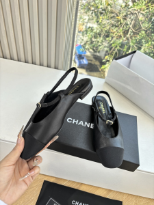 Chanel Black Leather Slingback Flats Chanel Black Leather Slingback Flats