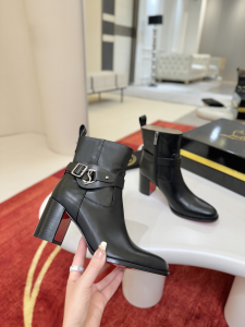 Christian Louboutin Dianouchette Black Calfskin Leather Ankle Boots 70MM Christian Louboutin Dianouchette Black Calfskin Leather Ankle Boots 70MM