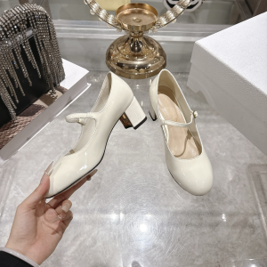 Dior D Art Low Heel Pumps White Patent Calfskin 40MM Dior D Art Low Heel Pumps White Patent Calfskin 40MM