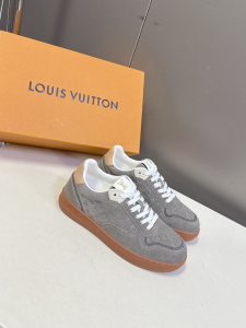 Louis Vuitton LV Stadium Sneaker Gray Monogram Suede Leather Louis Vuitton LV Stadium Sneaker Gray Monogram Suede Leather