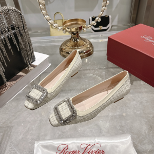 Roger Vivier Belle Sequins Tweed Vivier Ballet Flats White Roger Vivier Belle Sequins Tweed Vivier Ballet Flats White