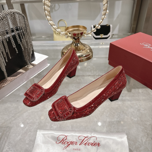 Roger Vivier Belle Sequins Tweed Vivier Pumps Red Roger Vivier Belle Sequins Tweed Vivier Pumps Red