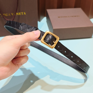 Bottega Veneta Contour Bucket Black Woven Leather Belt 20MM Bottega Veneta Contour Bucket Black Woven Leather Belt 20MM