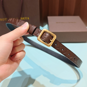 Bottega Veneta Contour Bucket Brown Woven Leather Belt 20MM Bottega Veneta Contour Bucket Brown Woven Leather Belt 20MM