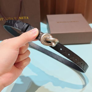 Bottega Veneta Knot Bucket Black Woven Leather Belt 20MM Bottega Veneta Knot Bucket Black Woven Leather Belt 20MM