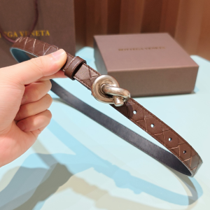 Bottega Veneta Knot Bucket Dark Brown Woven Leather Belt 20MM Bottega Veneta Knot Bucket Dark Brown Woven Leather Belt 20MM