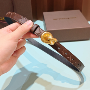 Bottega Veneta Knot Bucket Dark Brown Woven Leather Belt 20MM Bottega Veneta Knot Bucket Dark Brown Woven Leather Belt 20MM