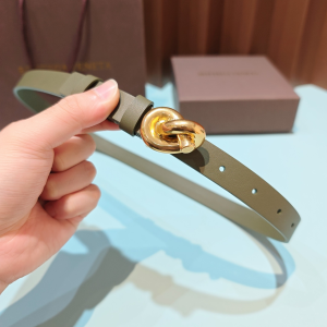 Bottega Veneta Knot Bucket Green Calf Leather Belt 20MM Bottega Veneta Knot Bucket Green Calf Leather Belt 20MM