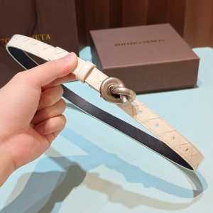 Bottega Veneta Knot Bucket White Woven Leather Belt 20MM Bottega Veneta Knot Bucket White Woven Leather Belt 20MM