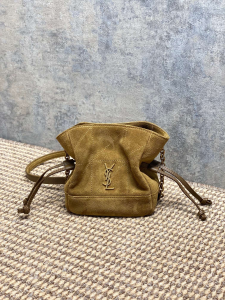 Saint Laurent Jamie Mini Shoulder Pouch Crossbody Bag Dark Beige Suede Leather Saint Laurent Jamie Mini Shoulder Pouch Crossbody Bag Dark Beige Suede Leather