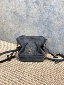 Saint Laurent Jamie Mini Shoulder Pouch Crossbody Bag Dark Gray Suede Leather Saint Laurent Jamie Mini Shoulder Pouch Crossbody Bag Dark Gray Suede Leather