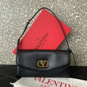 Valentino Small DeVain Black Nappa Leather Shoulder Bag Valentino Small DeVain Black Nappa Leather Shoulder Bag