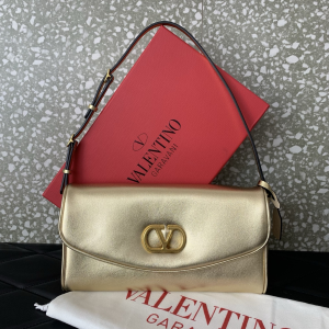 Valentino Small DeVain Gold Nappa Leather Shoulder Bag Valentino Small DeVain Gold Nappa Leather Shoulder Bag